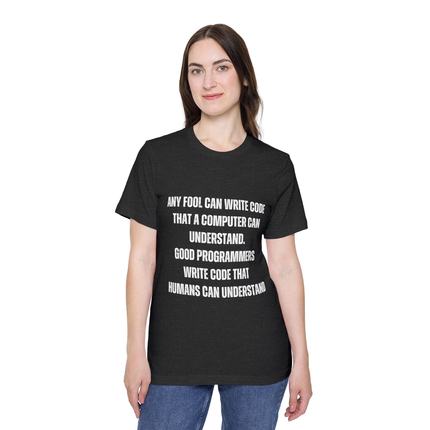 Any Fool Can Write Code That a Computer Can Understand | Inspirational Programmer T-Shirt | Coding Quote Tee | Usha Creations