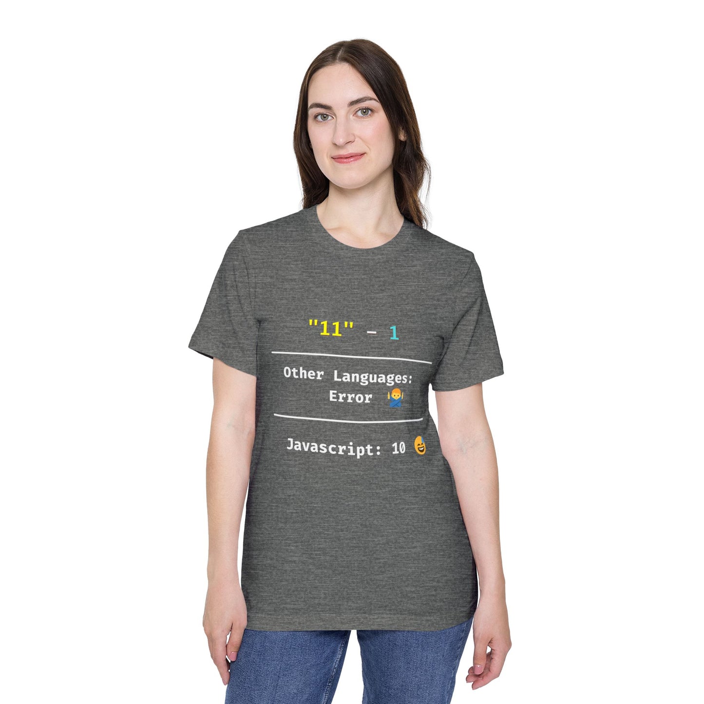 JavaScript Subtraction Quirk Coding Humor T Shirt | Web Dev Meme Tees | Usha Creations