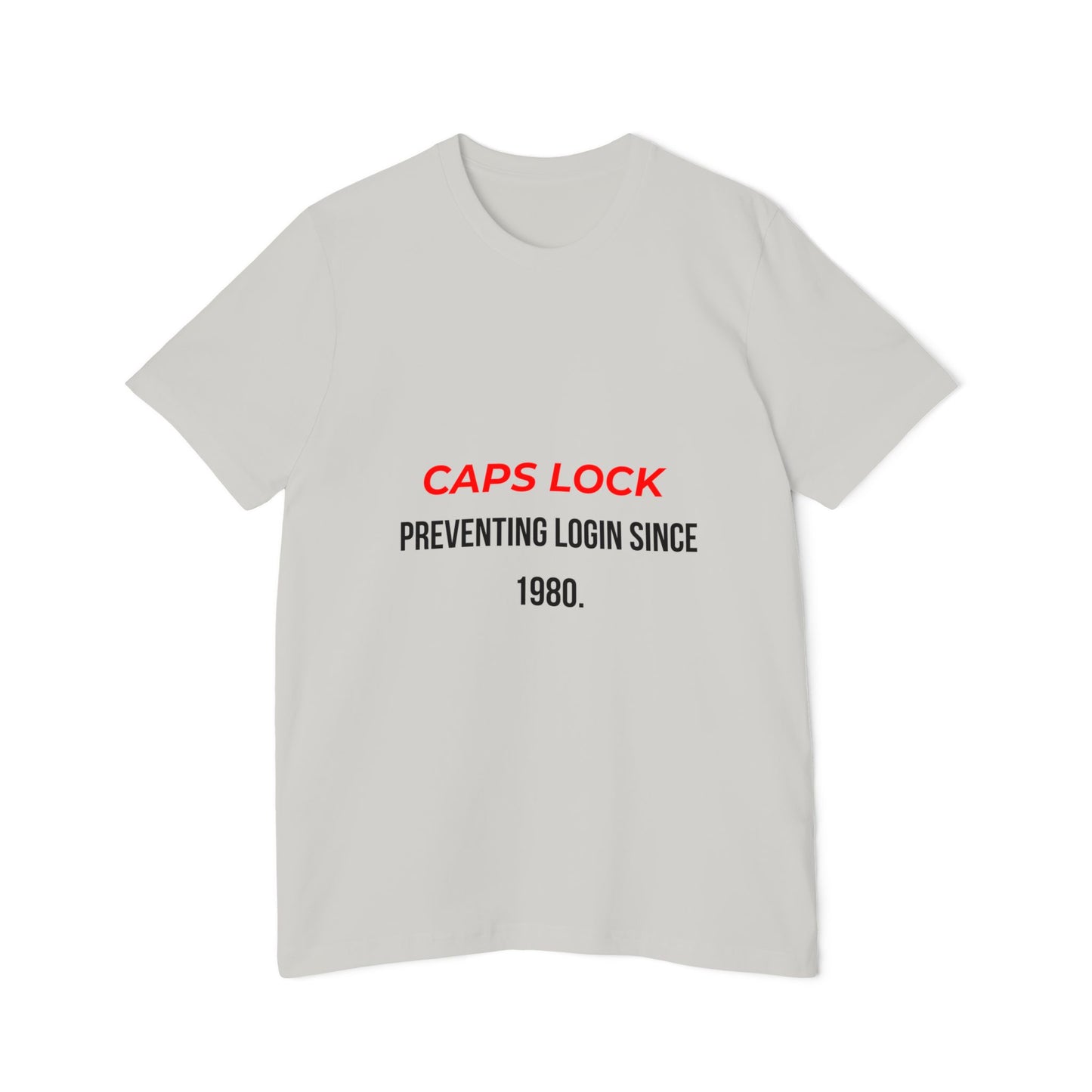 CAPS LOCK – Preventing Login Since 1980 | Funny Tech T-Shirt for Developers | Usha Creations