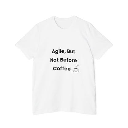 Agile, But Not Before Coffee | Funny Developer T-Shirt for Techies | Usha Creations