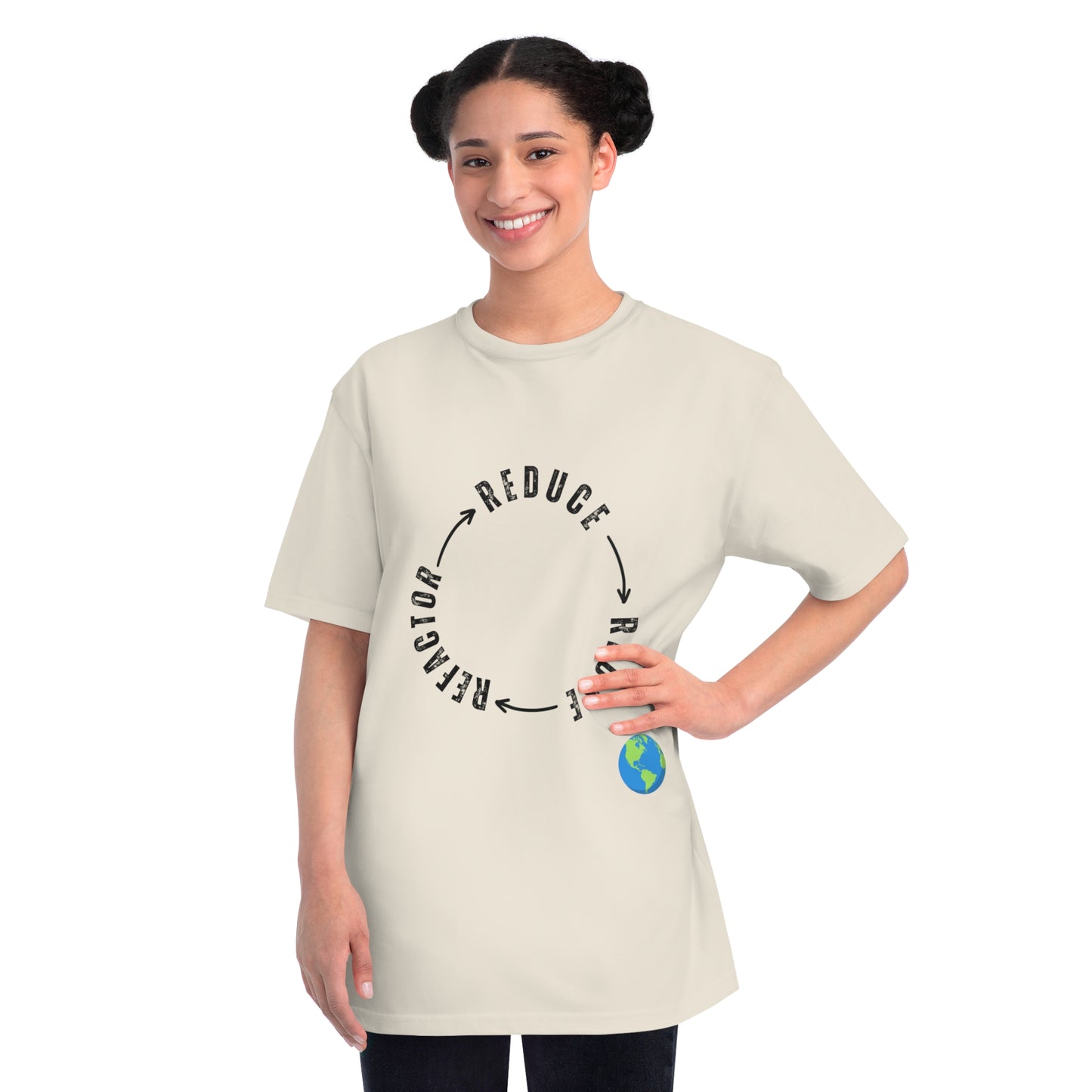 Reduce Reuse Refactor Loop Tee | Eco Code Cycle Shirt | Usha Creations