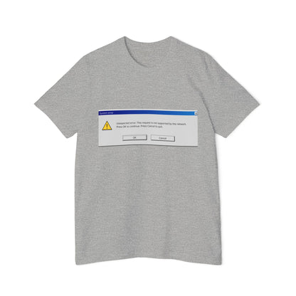 Unexpected Error Alert T-Shirt | Tech Humor | Classic Windows Message