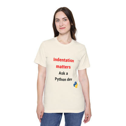 Indentation Matters. Ask a Python Dev. | Funny Python Developer T-Shirt | Usha Creations