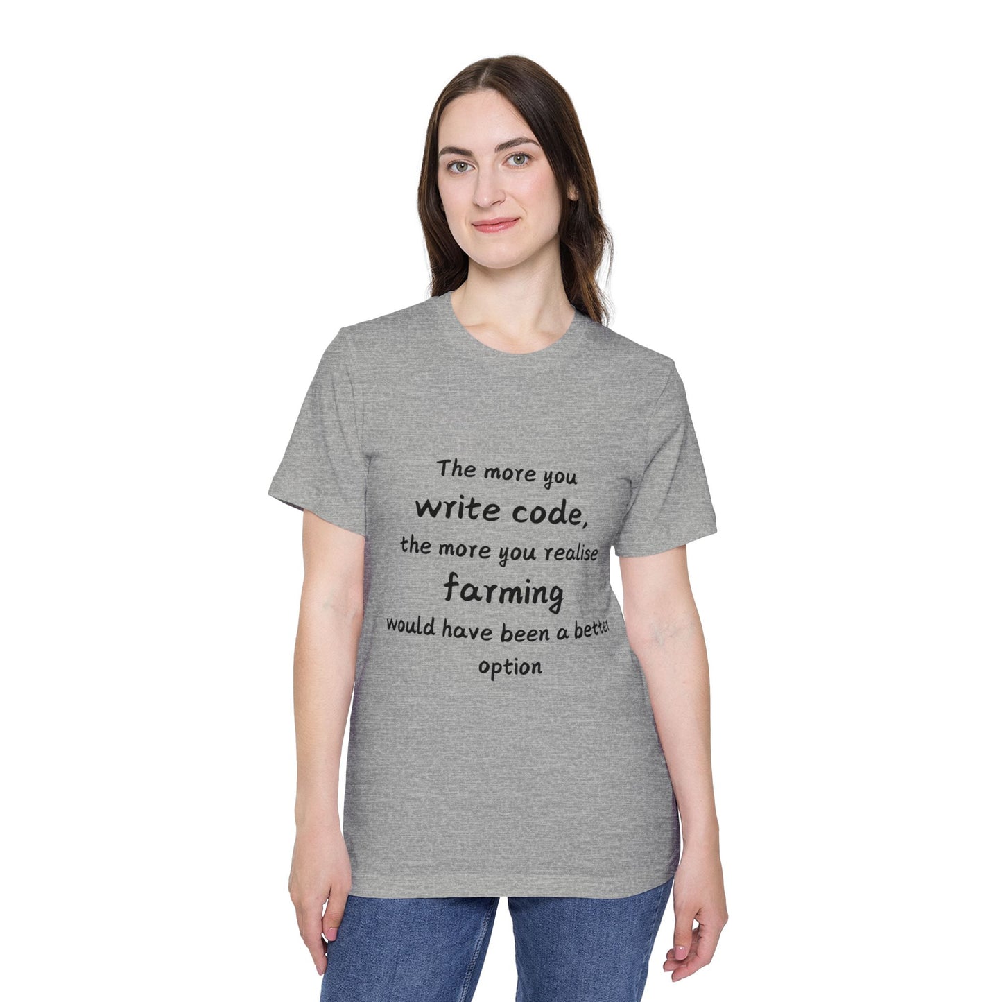 Code vs Farming Developer Humor T Shirt | Programmer Life Meme Tees | Usha Creations