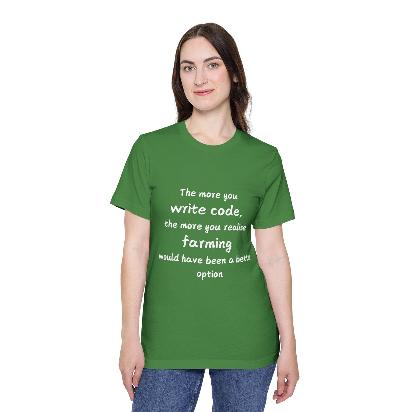 Code vs Farming Developer Humor T Shirt | Programmer Life Meme Tees | Usha Creations