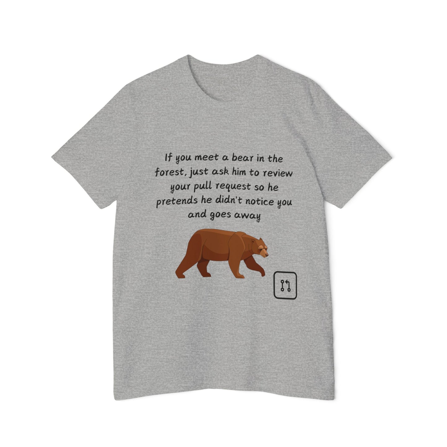 Bear Pull Request Review Developer Humor T Shirt | Coding Wildlife Meme Tees | Usha Creations