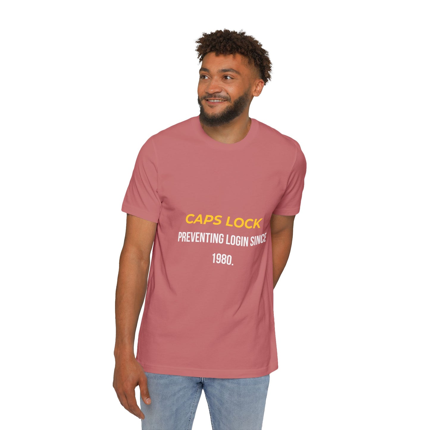 CAPS LOCK – Preventing Login Since 1980 | Funny Tech T-Shirt for Developers | Usha Creations