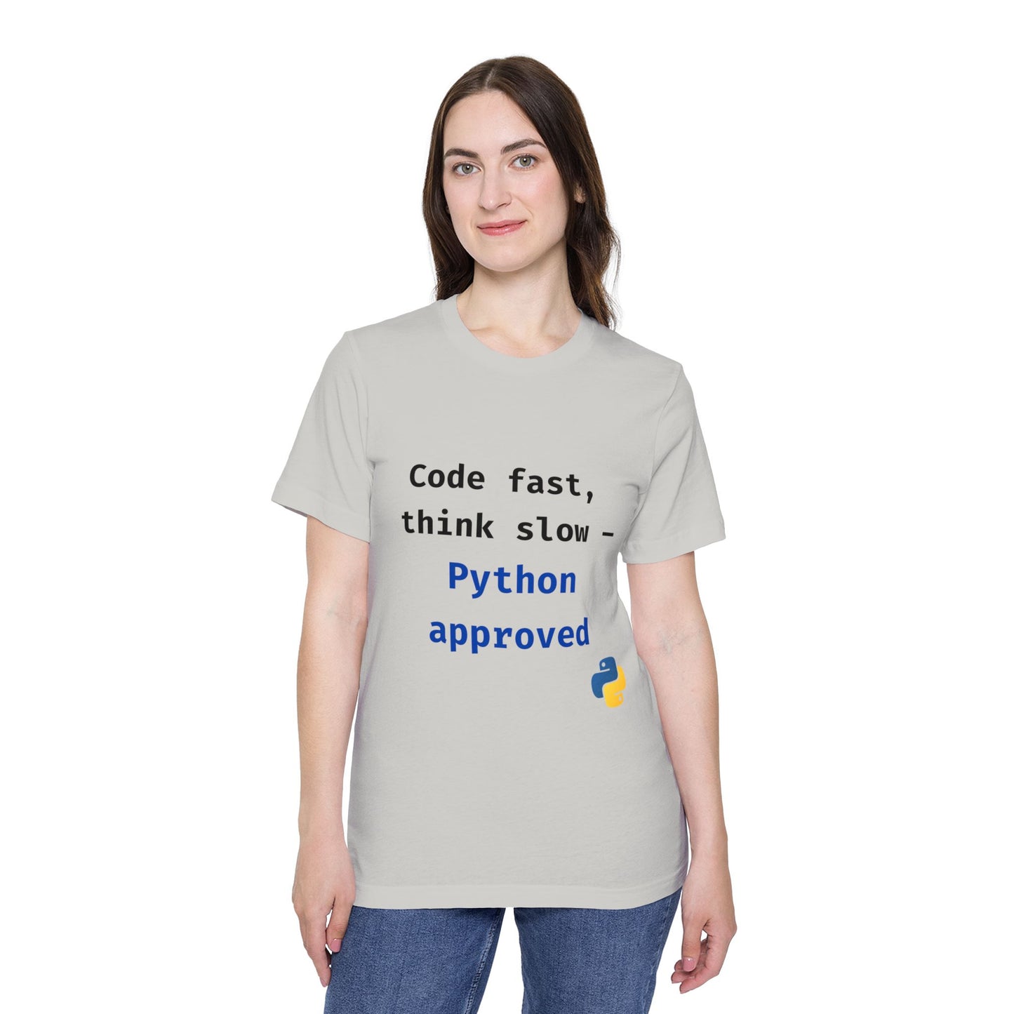 Code Fast, Think Slow — Python Approved | Funny Python Programming T-Shirt | Usha Creations