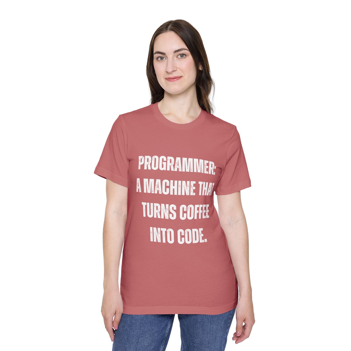 Programmer: A Machine That Turns Coffee into Code | Funny Developer T-Shirt | Coder Life Tee | Usha Creations