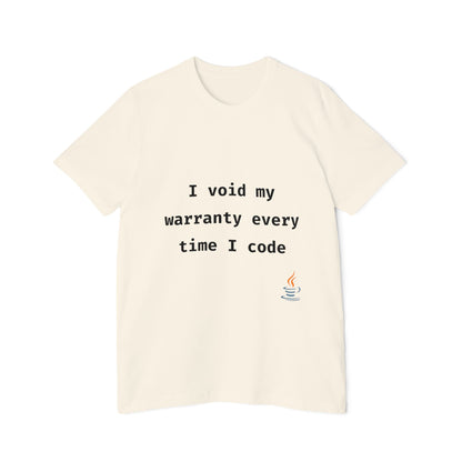 I Void My Warranty Every Time I Code | Java Programmer T-Shirt | Funny Coding Shirt | Usha Creations