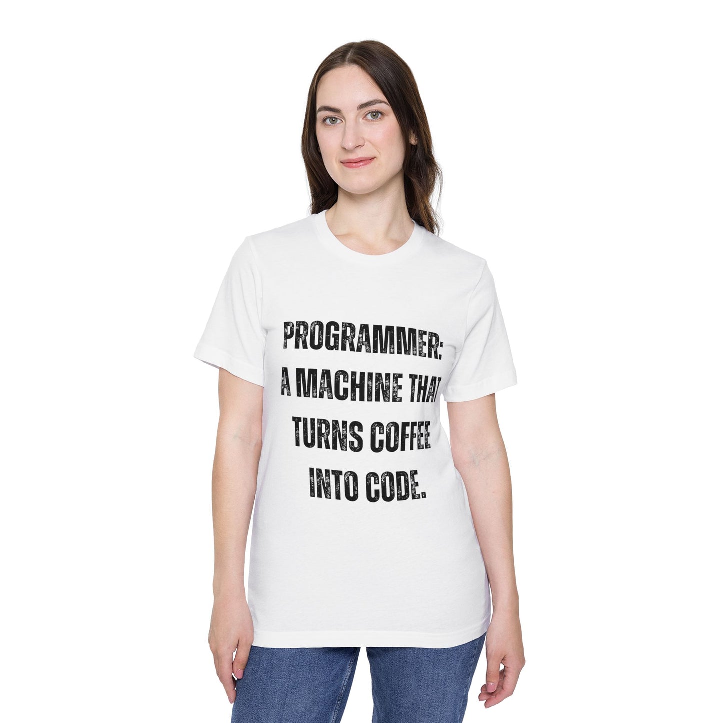 Programmer: A Machine That Turns Coffee into Code | Funny Developer T-Shirt | Coder Life Tee | Usha Creations