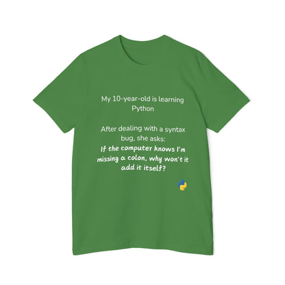 Python Colon Syntax Learning Humor T Shirt | Coding Education Meme Tees | Usha Creations