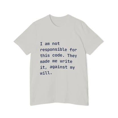 Code Under Duress T-Shirt | Developer Disclaimer | Programming Humor | Usha Creations