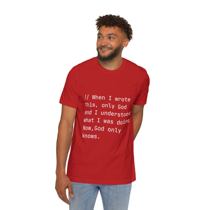 Divine Debug T-Shirt | Mysterious Code Comment | Programming Humor | Usha Creations