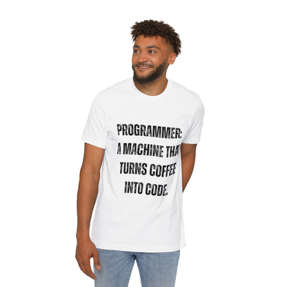 Programmer: A Machine That Turns Coffee into Code | Funny Developer T-Shirt | Coder Life Tee | Usha Creations