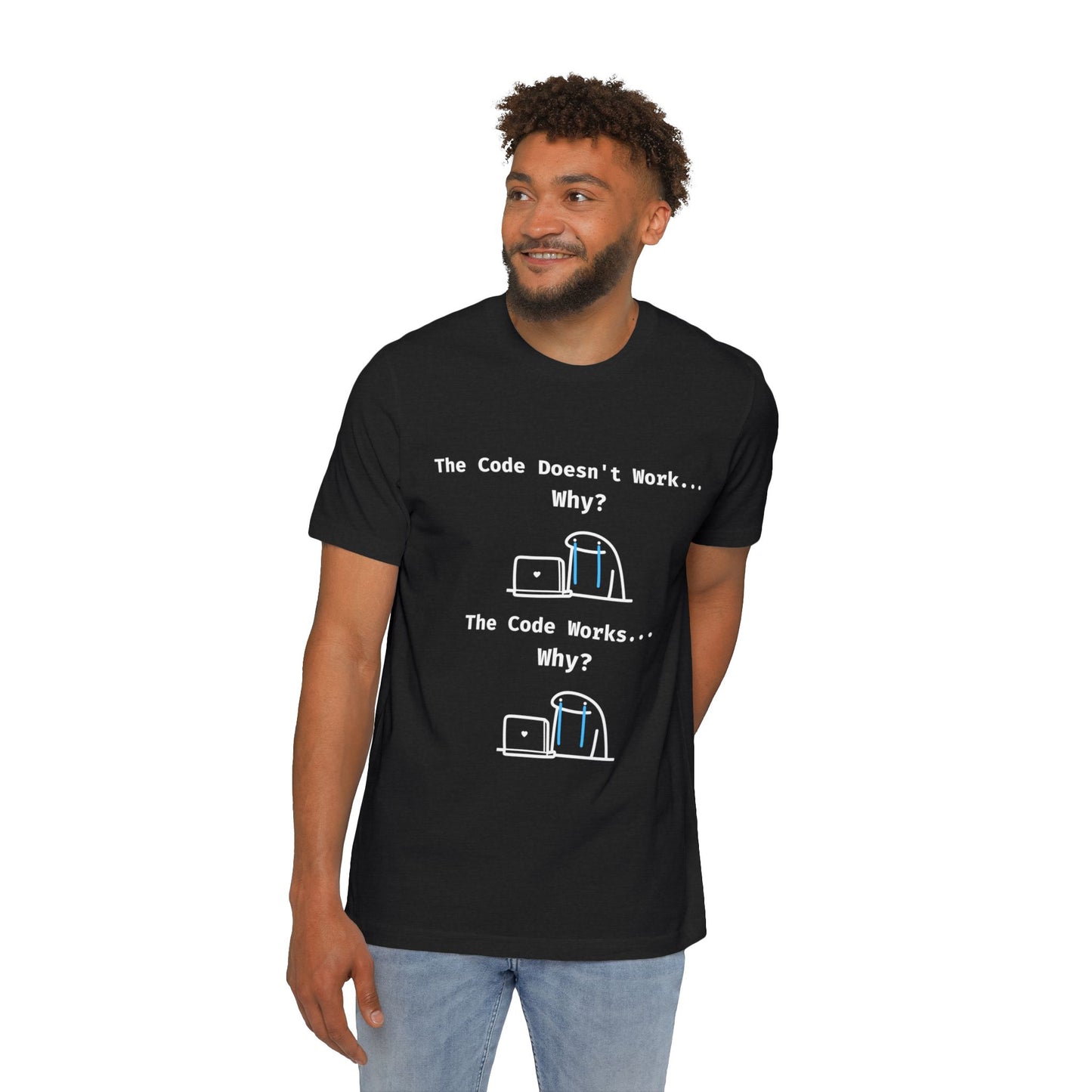 Developer Emotion Rollercoaster Debugging Humor T Shirt | Coding Life Meme Tees | Usha Creations