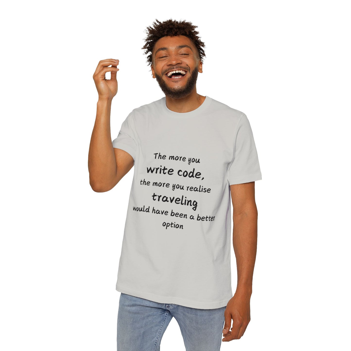 Code vs Traveling Developer Humor T Shirt | Programmer Life Meme Tees | Usha Creations