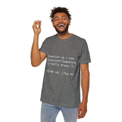 Throw Up Exception T-Shirt | Java Programming Pun | Error Handling Humor | Usha Creations