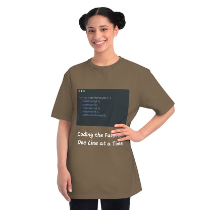 Code the Future Eco Dev Tee | Green Energy Coder Shirt | Usha Creations