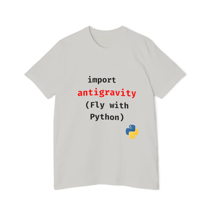 import antigravity (Fly with Python) | Funny Python Developer T-Shirt | Usha Creations