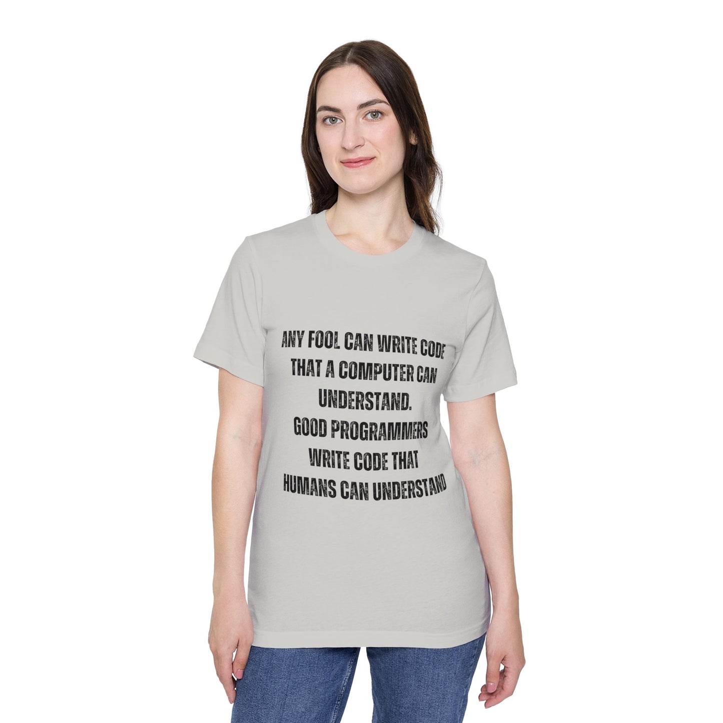 Any Fool Can Write Code That a Computer Can Understand | Inspirational Programmer T-Shirt | Coding Quote Tee | Usha Creations