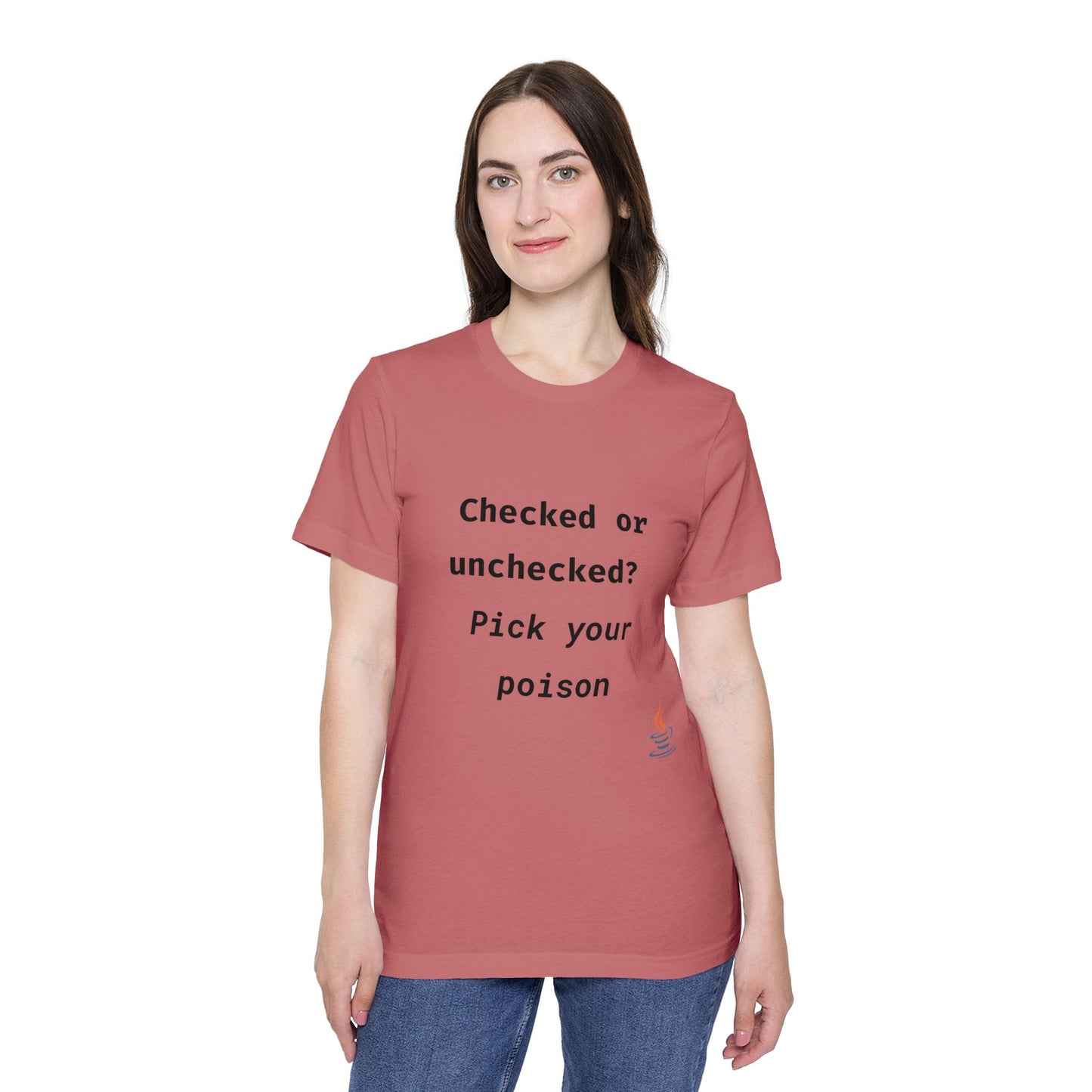 Checked or Unchecked? Pick Your Poison | Java Programming T-Shirt | Funny Developer Shirt | Usha Creations