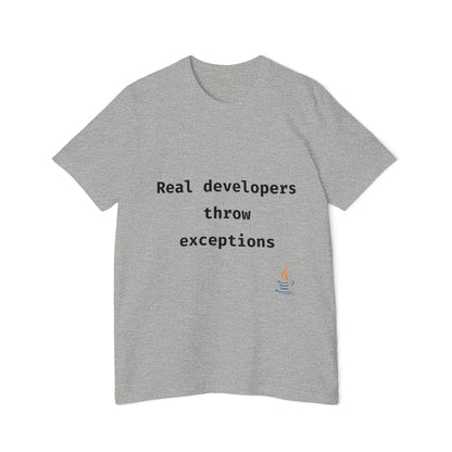 Real Developers Throw Exceptions | Java Developer T-Shirt | Funny Coding Shirt | Usha Creations