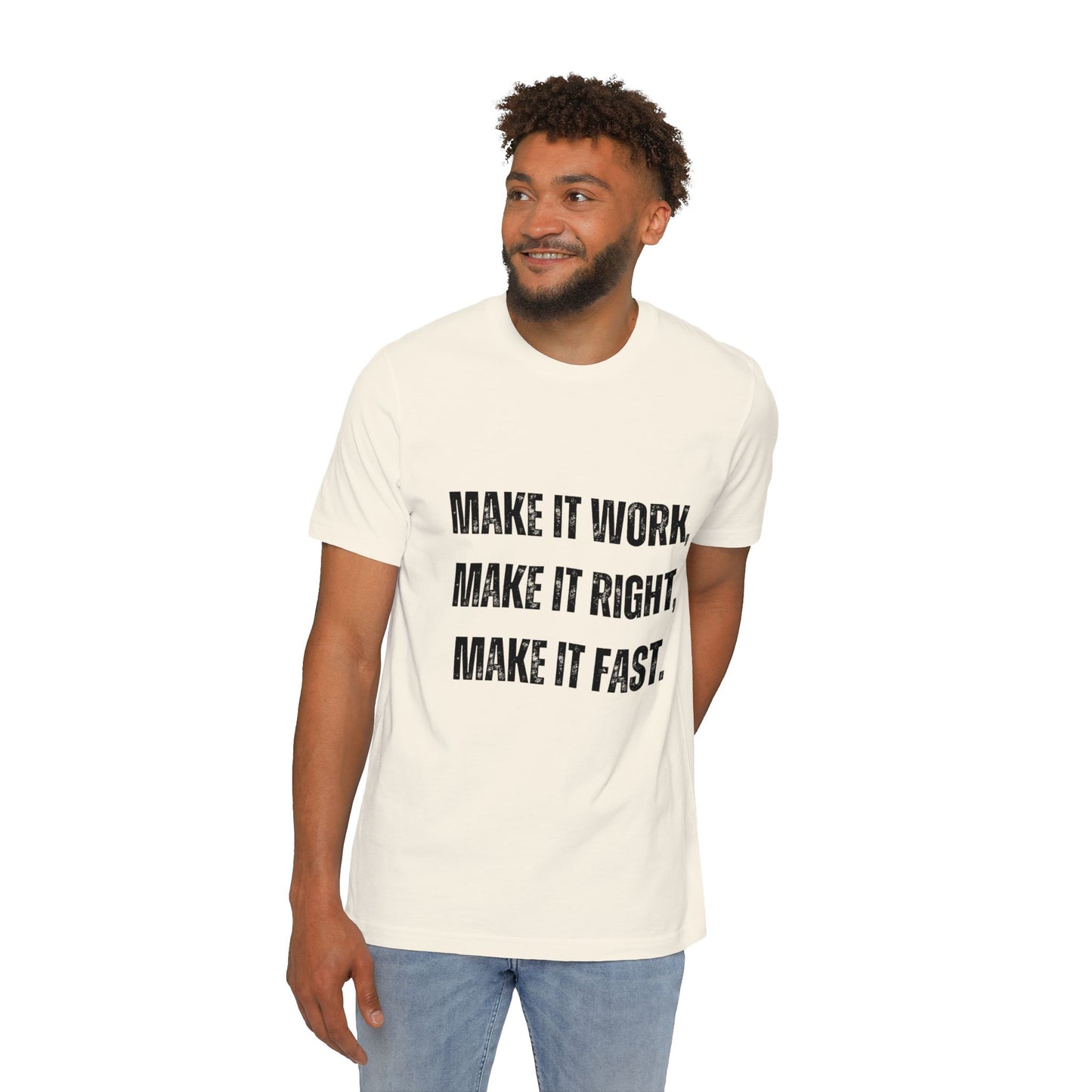 Make It Work, Make It Right, Make It Fast | Inspirational Developer T-Shirt | Programmer Quote Tee | Usha Creations