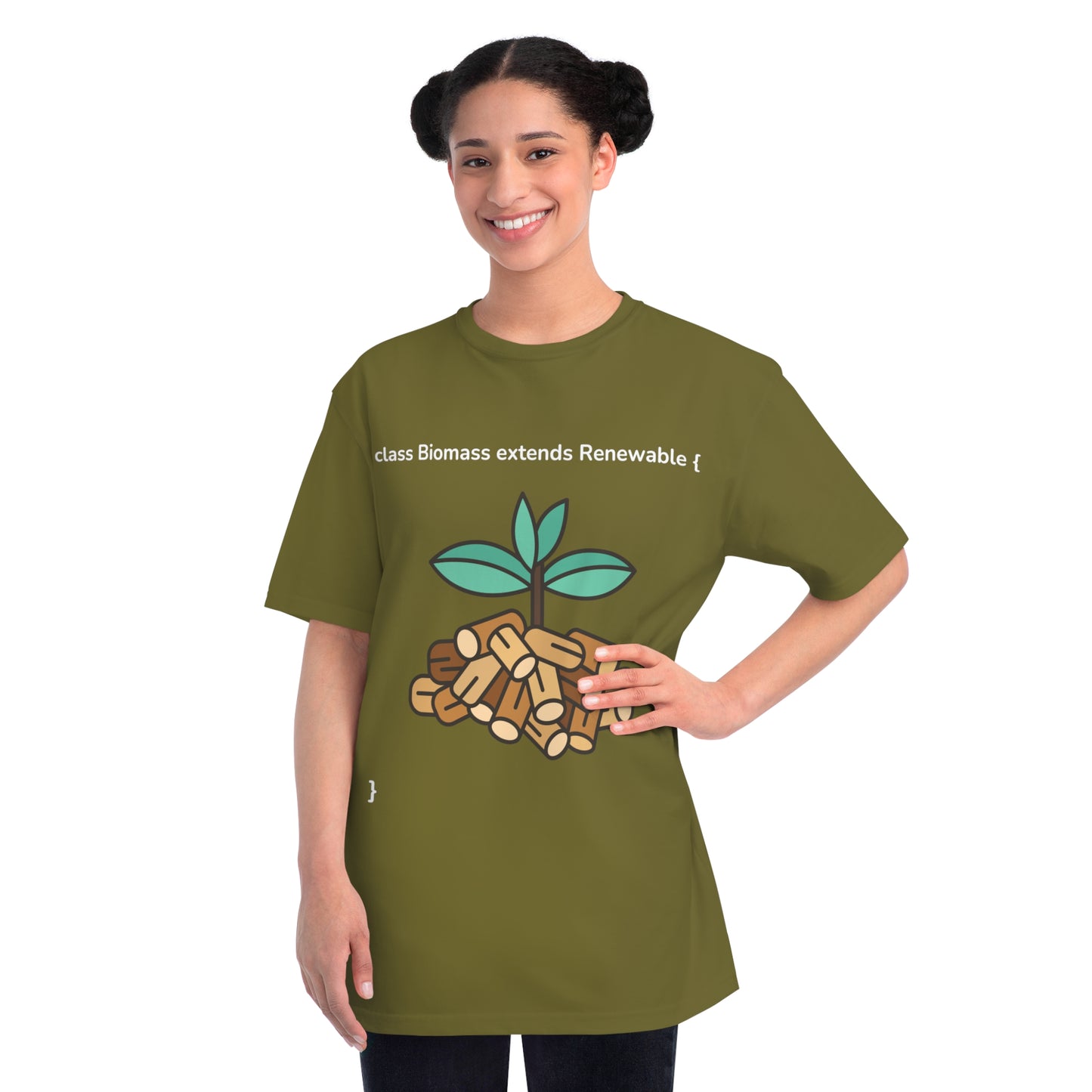 Biomass extends Renewable Tee | Green Code Energy Shirt | Usha Creations