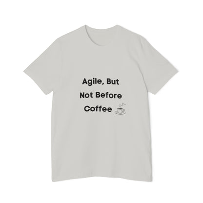 Agile, But Not Before Coffee | Funny Developer T-Shirt for Techies | Usha Creations