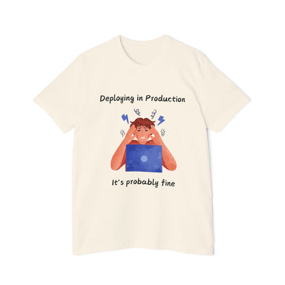 Production Deployment Stress Developer Humor T Shirt | DevOps Meme Tees | Usha Creations