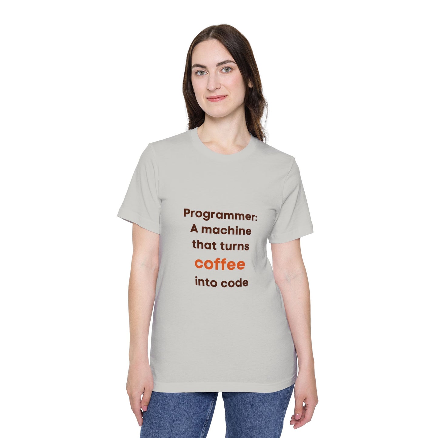 Programmer: A Machine That Turns Coffee into Code | Funny Tech T-Shirt for Developers | Usha Creations