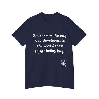 Spider Web Developer Bug Humor T Shirt | Coding Pun Meme Tees | Usha Creations