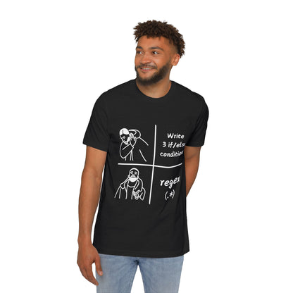 Regex vs If/Else Flork Meme Programmer Humor T Shirt | Coding Logic Tees | Usha Creations