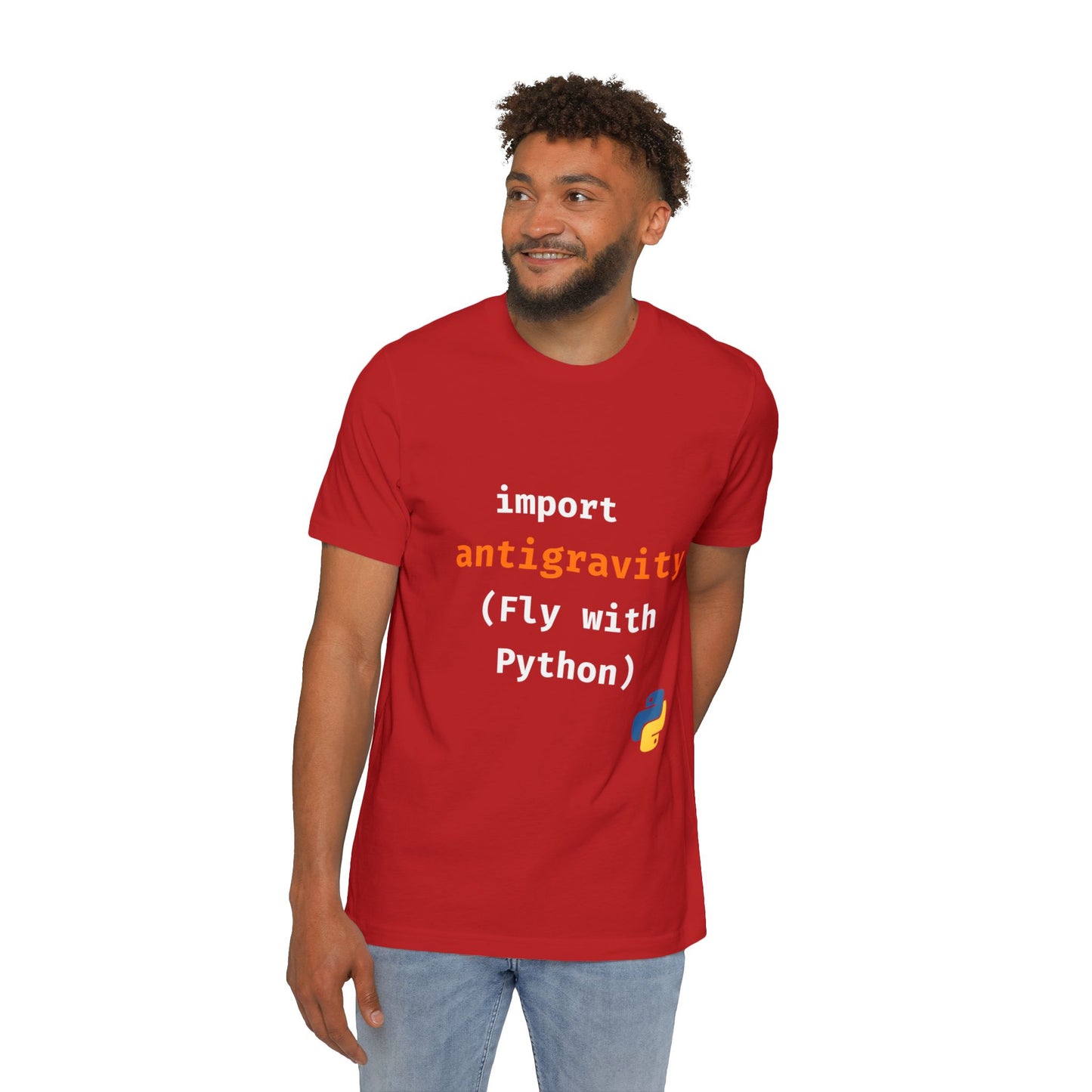 import antigravity (Fly with Python) | Funny Python Developer T-Shirt | Usha Creations