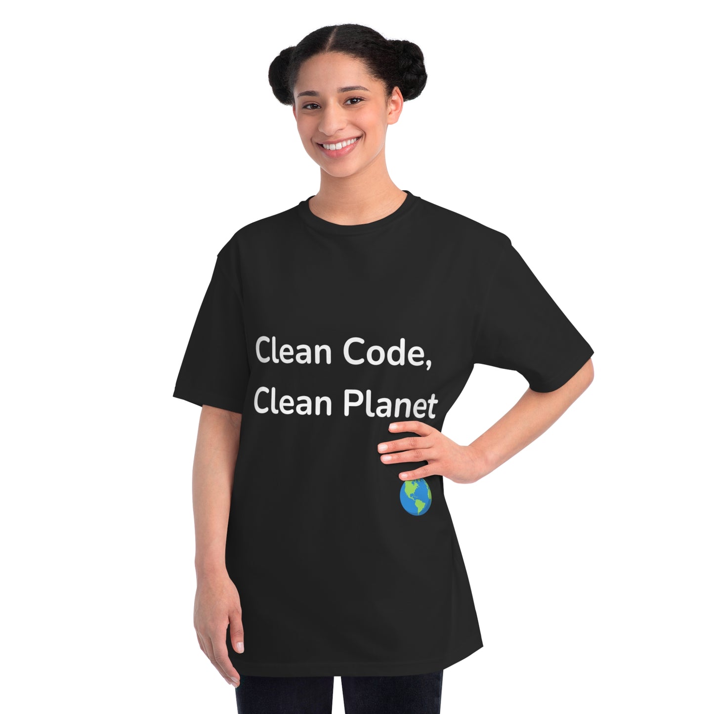 Clean Code, Clean Planet Eco Dev T-Shirt | Green Tech Tee | Usha Creations