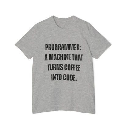 Programmer: A Machine That Turns Coffee into Code | Funny Developer T-Shirt | Coder Life Tee | Usha Creations