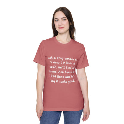 Code Review Irony Programmer Humor T Shirt | Developer Meme Tees | Usha Creations