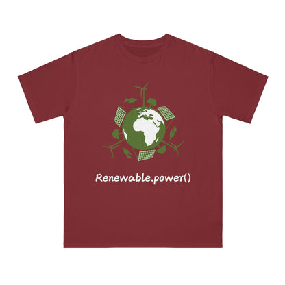 Renewable.power() Green Tech Tee | Eco Energy Coder Shirt | Usha Creations