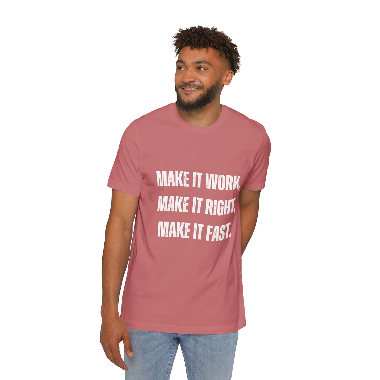 Make It Work, Make It Right, Make It Fast | Inspirational Developer T-Shirt | Programmer Quote Tee | Usha Creations