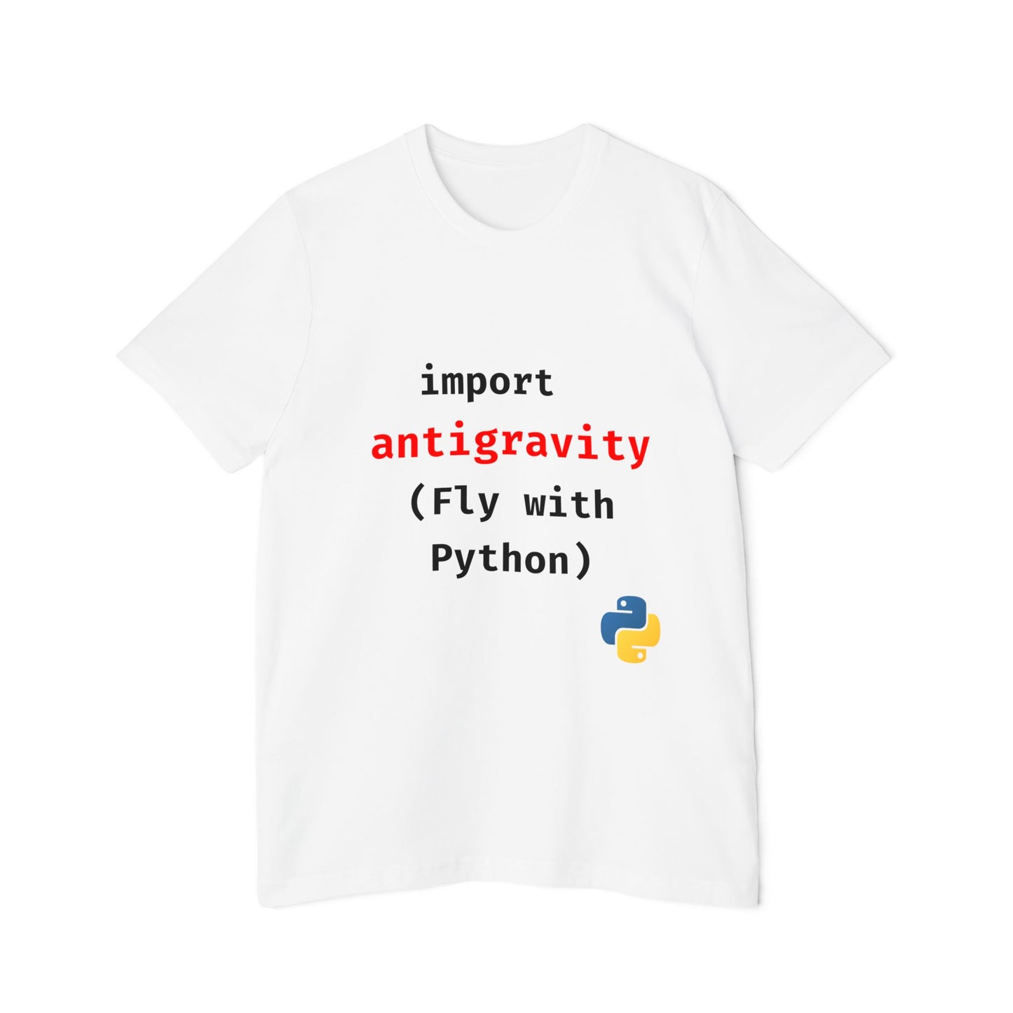 import antigravity (Fly with Python) | Funny Python Developer T-Shirt | Usha Creations