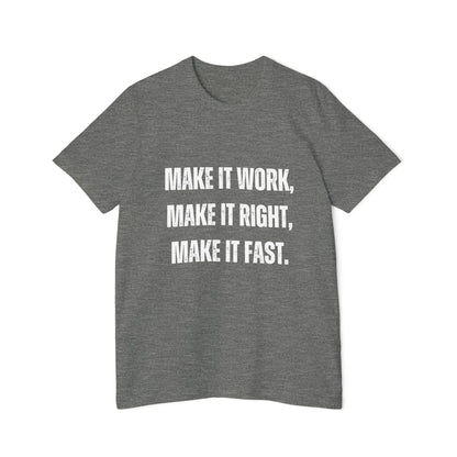 Make It Work, Make It Right, Make It Fast | Inspirational Developer T-Shirt | Programmer Quote Tee | Usha Creations