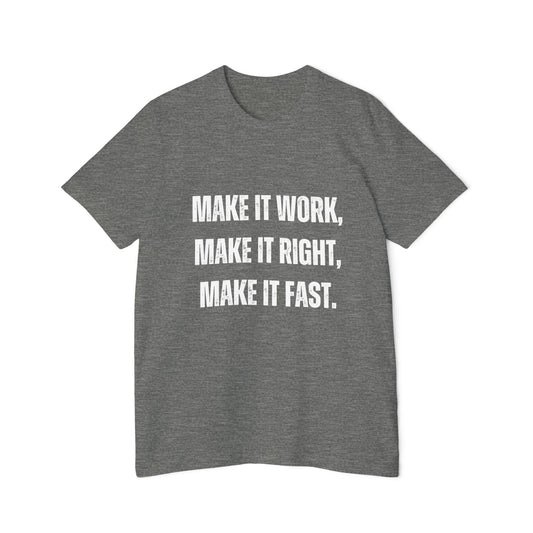 Make It Work, Make It Right, Make It Fast | Inspirational Developer T-Shirt | Programmer Quote Tee | Usha Creations