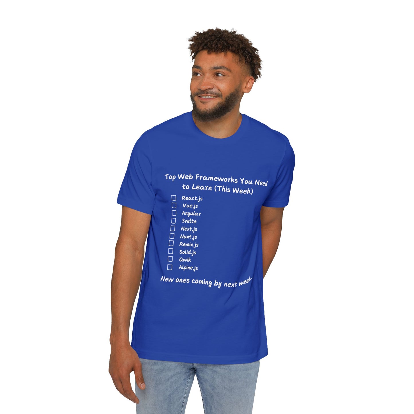 Endless Web Frameworks Developer Humor T Shirt | Frontend Meme Tees | Usha Creations