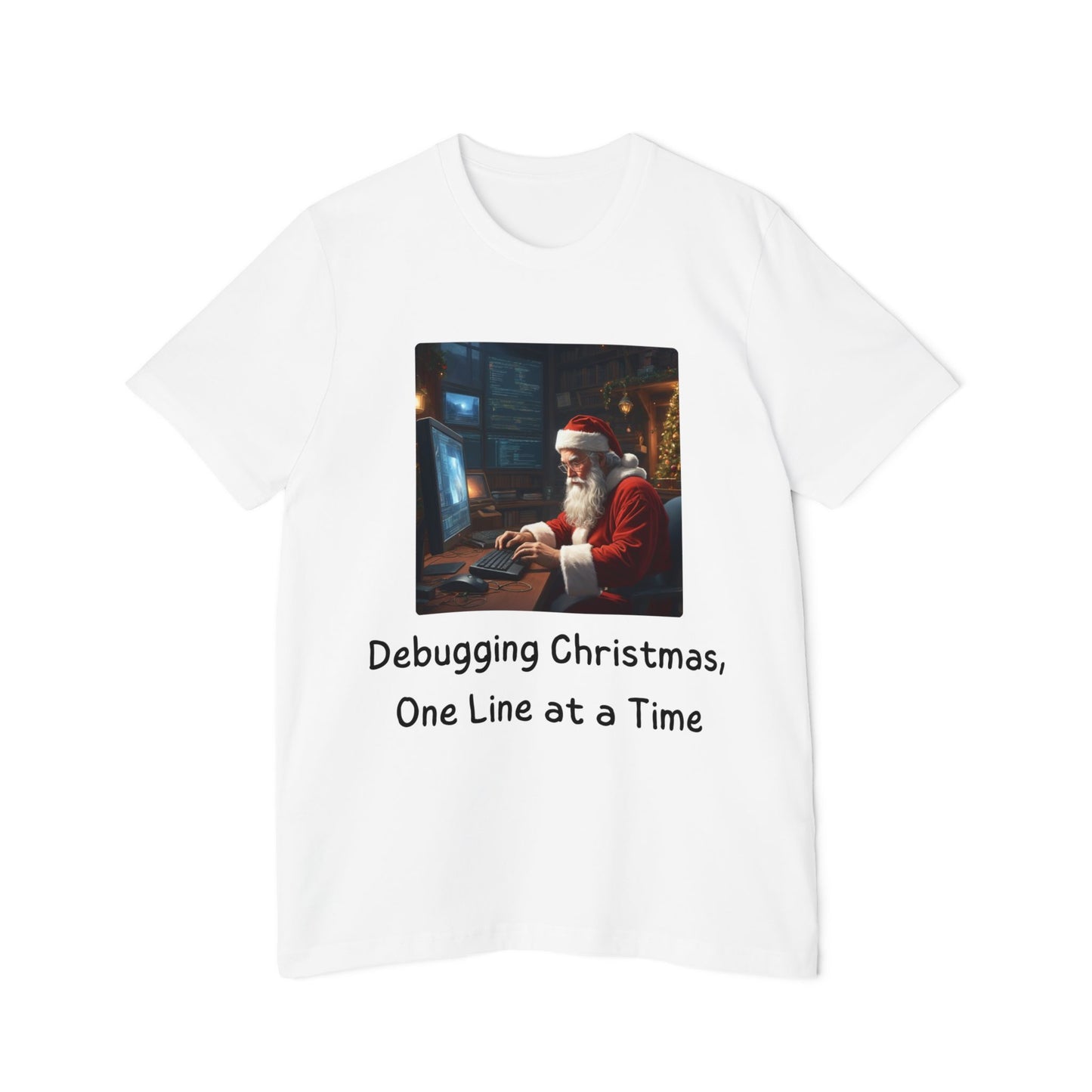 Santa's Code Workshop T-Shirt | Programmer Christmas Humor Tees | Usha Creations