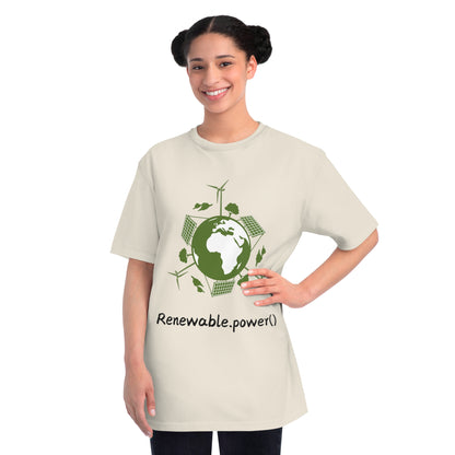 Renewable.power() Green Tech Tee | Eco Energy Coder Shirt | Usha Creations