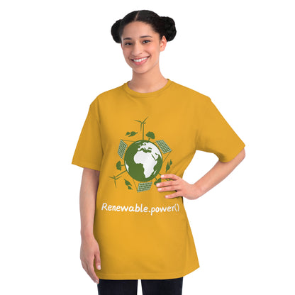 Renewable.power() Green Tech Tee | Eco Energy Coder Shirt | Usha Creations