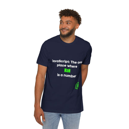 JavaScript: The Only Place Where NaN is a Number | Funny Coding T-Shirt for Developers | Usha Creations