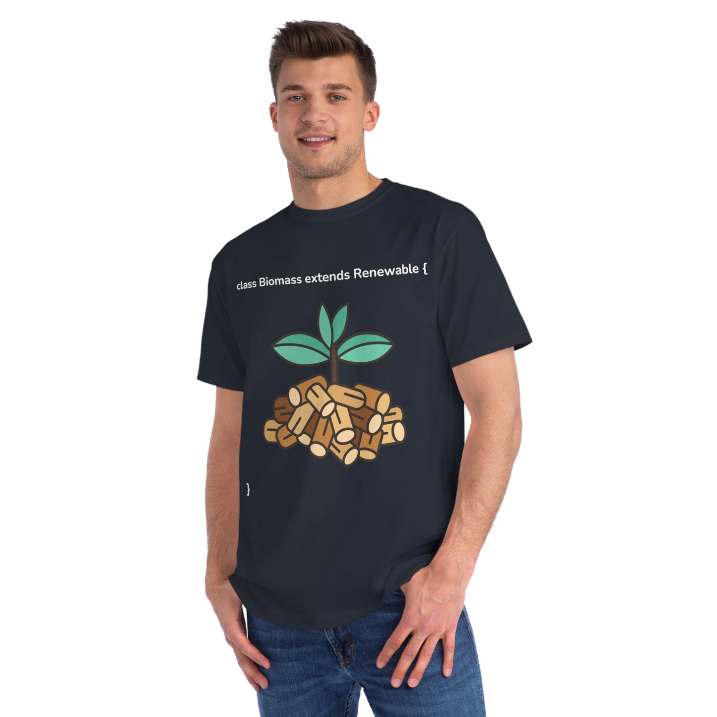 Biomass extends Renewable Tee | Green Code Energy Shirt | Usha Creations