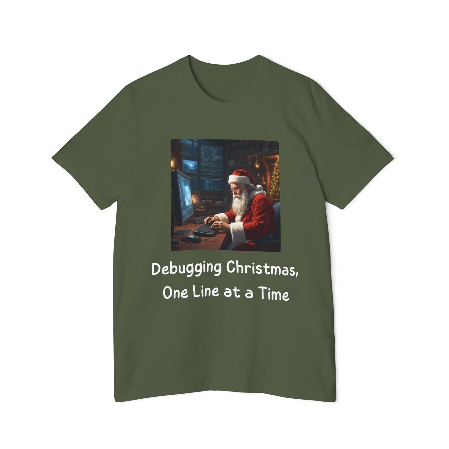 Santa's Code Workshop T-Shirt | Programmer Christmas Humor Tees | Usha Creations